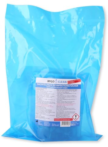 3x500 Stk Desinfektionstücher, FRANZ MENSCH, Spenderdose, blau, alkoholfrei | Nachfüllpack, PP, 20 x 23,5cm, Schnell-Desinfektionstücher, Reinigungstücher, surface wipes, Hygiene, Flächenreinigung