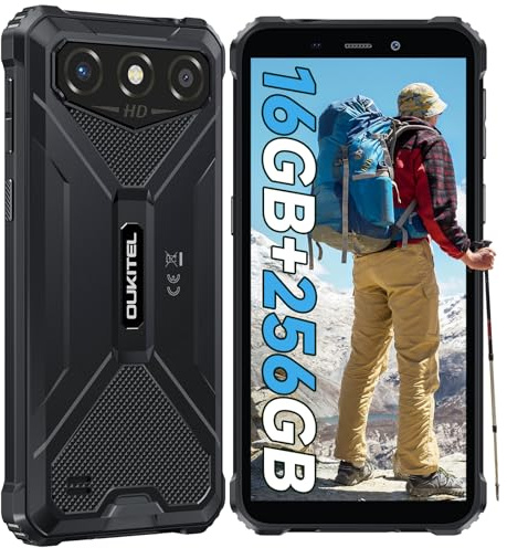 OUKITEL G3 Rugged Smartphone Android 15-16GB+256GB / 1TB Mobile Phones, 6300mAh, 6.0 Display Rugged Phone with 13MP Camera, IP68/IP69K Waterproof Phone, 3.5mm Jack/4G Dual SIMOTG/GPS/Face ID