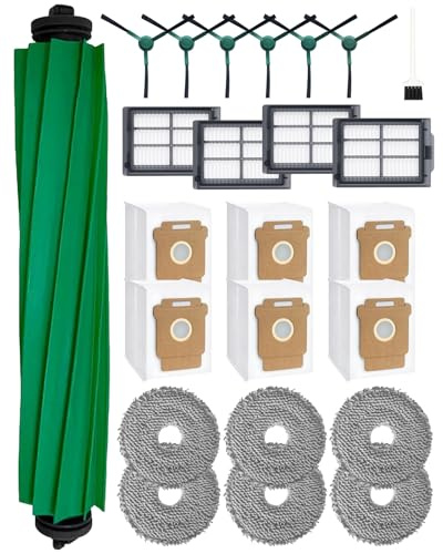 505 Combo Zubehör für iRobot Roomba Plus 405 Combo / 505 Combo Staubsauger Ersatzteile, 24 Stück 405 Combo Zubehörset: 1 Hauptbürste, 6 Seitenbürsten, 4 HEPA Filter, 6 Staubsaugerbeutel, 6 Wischtücher