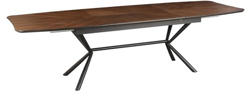 Riess Ambiente Esstisch GRANDEZZA 270cm - schwarz Natur - Metall | Bietet Platz für ca. 12 Personen, 80 kg Belastbarkeit, höhenverstellbare Füße, Bodenschoner, Metallgestell