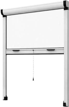 Paluplus Zanzariera Verticale a Rullo di colore Bianco, Tenda Riducibile con Struttura in Alluminio e Chiusura Rallentata, Montaggio semplice e veloce, per zanzare e insetti -3702F -4,3 (100x170 cm)