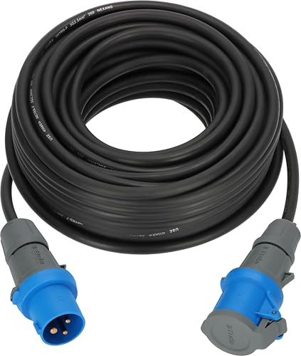 Brennenstuhl CEE 230V Camping-Verlängerungskabel 25m (H07RN-F 3G2,5 Kabel in der Farbe schwarz, Camping-Stromkabel für den ständigen Einsatz im Außenbereich IP44, Made in Germany)
