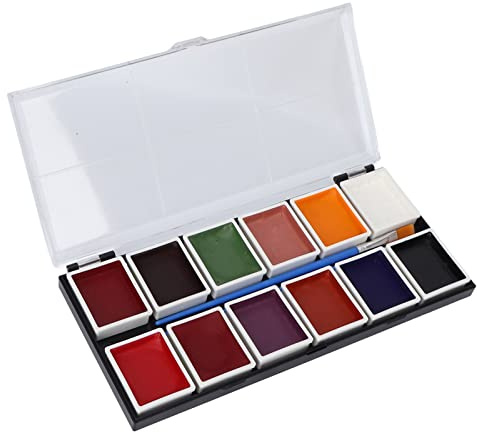 Paleta de pintura facial y corporal, 12 colores, resistente al agua, hermosos colores, Kit de pintura pigmentada para maquillaje, 60g