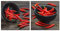 levandeo Glasbild 2er Set je 30 x 30 cm Wandbild Glas Chili Peperoni Küche Dekoration