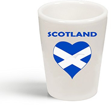 Style In Print Heart Love Scotland Ceramic Shot Glass Cup