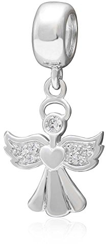 Anhänger für Pandora-Bettelarmbänder, Design: Engel mit Herz, aus 925er-Sterlingsilber, ideal zum Valentinstag