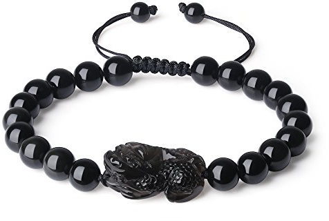 COAI Geschenkideen Glücksarmband aus Obsidian mit Pixiu Charm Armband in Größe S für Herren