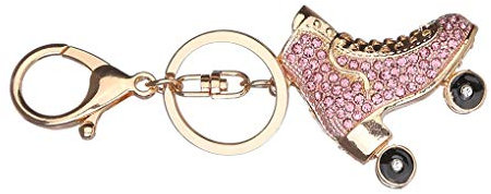 liuduo Rollschuhe Shoe Keychain Kristall Tasche Schlüsselanhänger Titolare Strass Schlüsselanhänger 11 * 4.3cm Rosa
