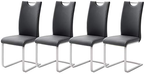 Robas Lund Esszimmerstühle 4er Set Schwarz Schwingstuhl-Set, Stuhl bis 120 kg belastbar