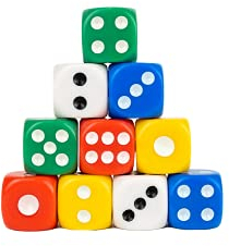 Storm&Lighthouse 10 Pack Six-Sided Dice Coloured Dice Game D6 Set Smoother Rolling No Harmful Materials 1.4cm (1)