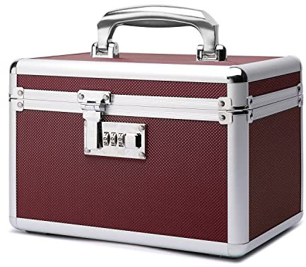 HEWEI WORKS Boîte à Médicaments avec Armoire à Serrure à Combinaison, adapté à l'entreposage de Pharmacie et d'objets personnels importants, Contient un Pilulier en Plastique (petit/marron)