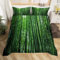 Homemissing Bambou Ensembles de Housse de Couette Feuille de Bambou Parure de Lit 140x200cm Branche de Feuille Botanique Vert Housse de Couette pour Enfants Microfibre Décor Naturel Décor de Chambre