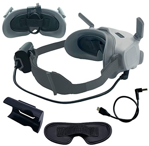 Goggles 2 Battery Bracket Holder and Power Cable for DJI Avata Goggles 2, Battery Recharging Wire/Clip for Avata Goggles 2, Protective Cover for DJI Avata Combo Goggles 2 Lens Protector Accessories