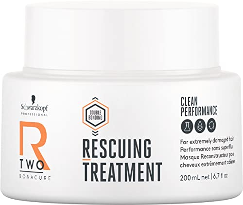 Schwarzkopf Professional Bonacure R-TWO Rescuing Treatment Für Extrem Geschädigtes Haar Vegane Formel Double Bonding Technology Weniger Haarbruch Entwirrend Pflegend Verbesserte Kämmbarkeit 200 ml