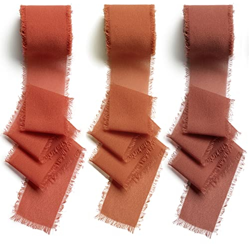 CHUQING Chiffonband Schleifenband Dekoband Geschenkband Hochzeit,38 mm x 6 m,3 Rollen,Festival Bänder für Hochzeiten, Taufen,Party