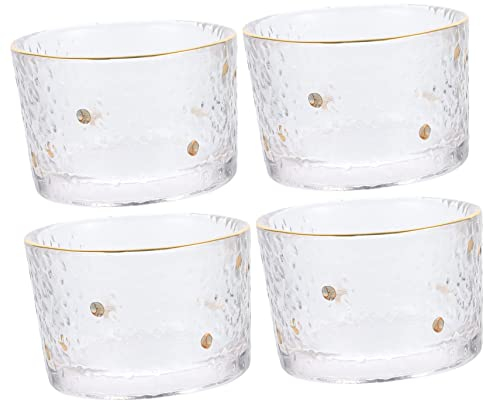 KICHOUSE 4pcs Japanese Tea Cup Whiskey Glass Cups Japan Shot Glass Drinks Cup Japanese Sake Cups Retro Mug White Wine Glasses Lens Coffee Mug Glass Tea Cup Mini Beer Cup - Whisky Tea Set