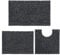 Tapis de bain antidérapant ensembles 3 pièces, tapis de bain chenille 20*32inch, 16*24 inch et tapis de toilette en forme de U 20*20inch, ensemble de tapis de bain doux et absorbant pour(Gris foncé)