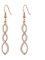 Philip Jones Rose Gold Plated Twist Drop Earrings Created with Zircondia® Crystals