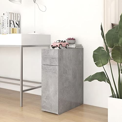 CIADAZ Apothekerschrank Betongrau 20x45,5x60 cm Holzwerkstoff, Medikamentenschrank, Medizinschrank, Hausapotheke, Medikamenten Aufbewahrung, Arzneischrank