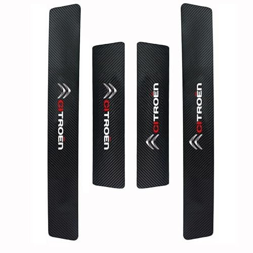 EEASSA Film de Protection Seuil de Porte Voiture pour Citroen C4 2018-2023,Fibre de Carbone,Protecteur De Seuil De Porte,Baguettes de Protection,Protection des portières,A