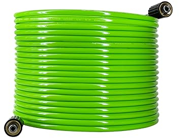 BESHED High Pressure Washer Hose 50FT x 1/4 Inch, Kink Resistant Power Washer Hose Replacement for Gas and Electric Pressure Washer, M22 Brass Fittings, 3000PSI, Green