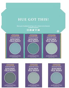 Rust-Oleum Kitchen Wall Tile Paint in Satin Finish – Ocean Blues Tester Box