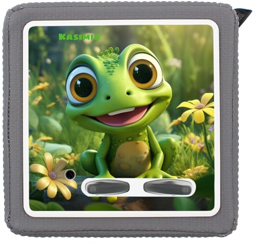 yabaduu Schutzfolie Süße Tiere kompatibel mit Toniebox Lauscher Station Aufkleber personalisierbar Zubehör für Kinder Spielzeug passgenau selbstklebend Y031 (Nr. 58 Frosch, Mit Wunschname)
