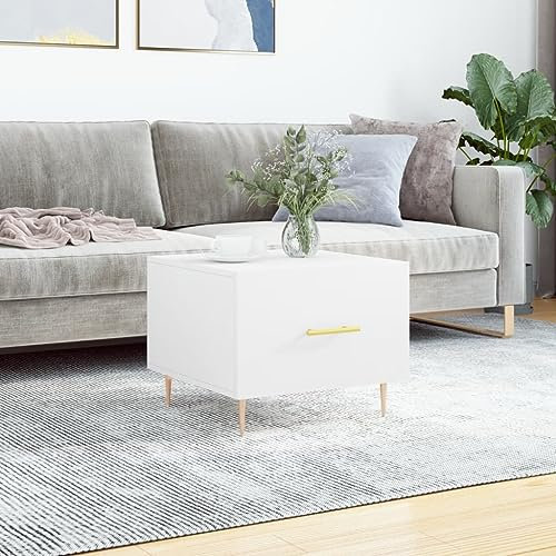 BaraSh Couchtisch Weiß 50x50x40 cm Holzwerkstoff Wohnzimmertisch Coutstische Wohnzimmer Tisch FüR Couch MöBel Tische - 829364