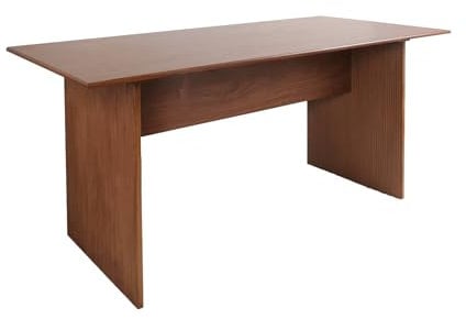 sweeek - Table à Manger rectangulaire Effet Bois sculpté 4-6 Places. 170cm. Couleur Noyer