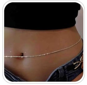 Boho Catena Scintillante In Vita Catena D'argento Pancia Sottile Catena Vita Cintura Minimalista Corpo Catena Estate Spiaggia Semplice Vita Gioielli Per Le Donne E Le Ragazze Sexy Bikini Accessori