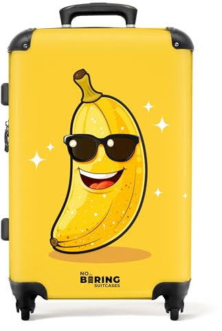 NoBoringSuitcases.com Kinderkoffer, Kinder Koffer, Koffer Groß, Koffer Kinder, TSA Schloss, Reisekoffer Kinder, Koffer 20kg Gepäck, Suitcase Large, Koffer Mittelgroß (Banane - Gelb, 67 cm - 72 L)