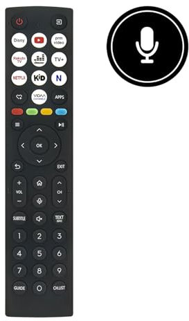 VINABTY ERF2AA36H Mando a Distancia sustituido por Voz fit para Hisense Smart TV ERF2AA36H Mando a Distancia ZDA1240603 43A7N 50A7N 65A7N 75A7N 55A7N 55A7NQ 50E7NQ