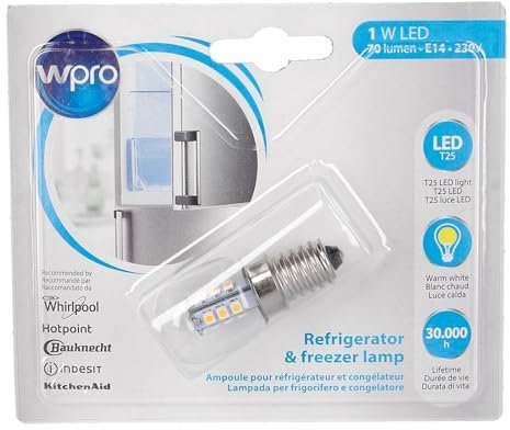 LUTH Premium Profi Parts Lampada LED E14 T25 1w compatibile con Whirlpool 484000008964 per frigorifero