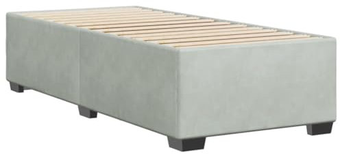 vidaXL Bettgestell, Bettrahmen mit Lattenrost, Polsterbett Bett für Schlafzimmer, Einzelbett Schlafzimmerbett, Hellgrau 90x200cm Samt