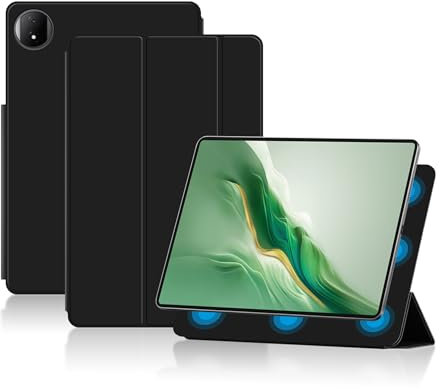 FDHYFGDY Coque pour Honor Magic Pad 2 12.3 Étui de Protection Magnétique, Étui Mince et Léger avec Support Intelligent, Étui pour Tablette pour Honor Magic Pad 2 Coque, Noir