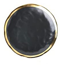 HJUGHPN Assiettes Phnom Penh Bol Céramique Or Mat Noir