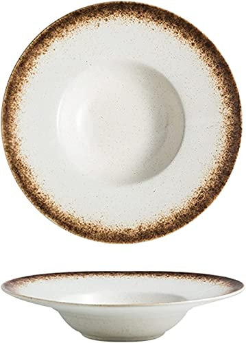 Suppenschalen aus Porzellan, breiter Rand, 284 ml, Antik-Finish, Pastaschüssel, geeignet für Salat, Dessert, Suppe, Restaurant, Qualität, mehrere Farboptionen, Salatschüssel (Farbe: Weiß)