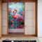 YoupO Vorhang, bemalter Flamingo-Druck, Türvorhang, Verdunkelungsvorhänge für Wohnzimmer, Schlafzimmer, Heimdekoration