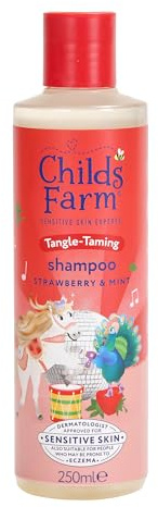 Childs Farm Tangle Taming Shampoo, Straight or Wavy Hair, Gentle and Tear Free, Strawberry and Mint, Kids, Baby, 250ml