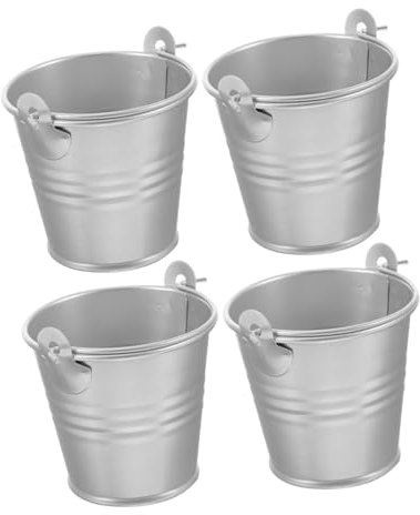KITANDOVE 4pièces Seaux avec Poignées Contenants Décoratifs pour Plantes Décorations De Mariage Et Activités Dimensions