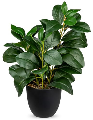 Briful Künstliche Zimmerpflanze Kamelie Kunstpflanze Camellia Japonica im Kunststofftopf Dekorative Seidenblumen Kamelie Kunstblumen für Home Hotel Dekoration (Grün)