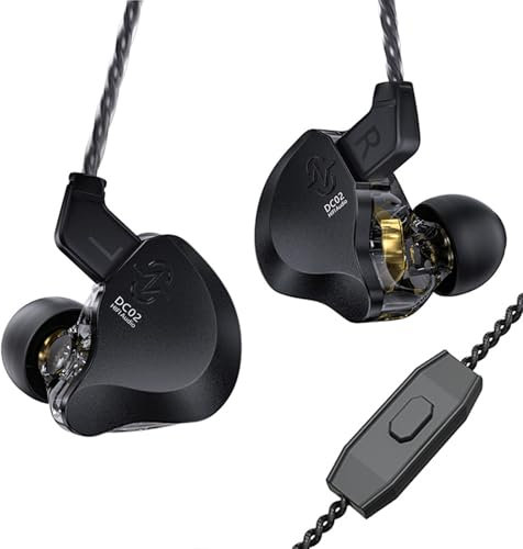 Hanzete CCZ - Auricolari in-ear con driver dinamico con cancellazione del rumore, suono stereo, cuffie per monitor professionale, per cantanti e batteristi