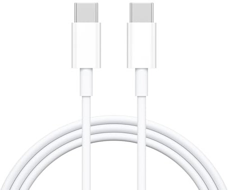 Wanme Cable USB C, USB C vers USB C 60W, Charge Rapide Compatible avec iPhone 16/iPhone 15, Cable USB C pour Samsung S24/S23/S22/S20, MacBook, iPad, Google Pixel 9/8 (1 Pièce-Blanc-1M)