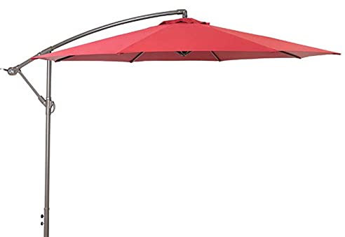 HUIBBGO 3 m Ampelschirm mit Kurbel und Neigung, Gartenschirm, UV 50+ Schutz, wasserdichter Terrassenschirm, Überhangschirm für den Außenbereich, ohne Ständer, 1 Khaki