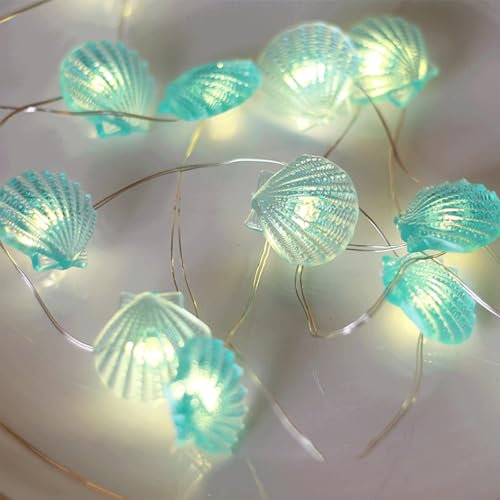 Sunshine smile Lichterkette Meerestiere,1M 10LED Lichterkette Muscheln,Lichterkette Maritim,Lichterkette Kinderzimmer,Meerestiere Lichterkette,Lichterkette Lnnen,Lichterkette Fenster Innen