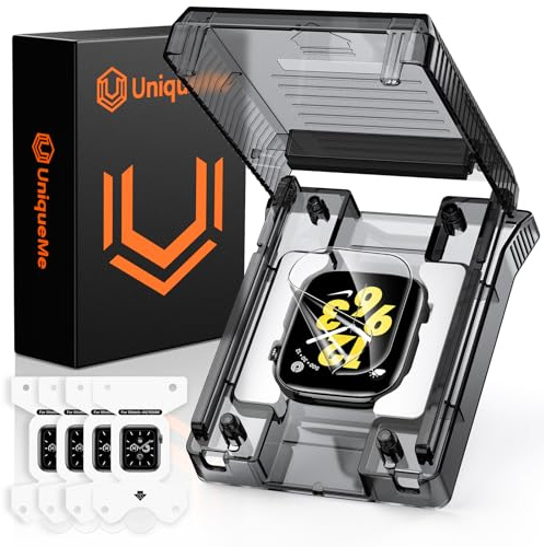 UniqueMe Protection Écran - pour Apple Watch Series 11/10 42 mm | 4 Pièces, Installation de L'outil de Positionnement, Sans Bulles, Auto-réparatrice, Film pour Apple Watch 42mm