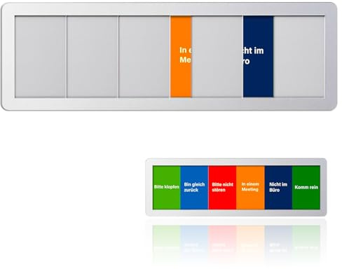 Türschild Büro 6 Optionen Bitte Bitte Nicht Stören Schild Schiebefunktion | 25x8cm Türschilder Für Türen Büro Türschild mit Schieberegler Türschild Selbstklebend Büro Schild Besetzt