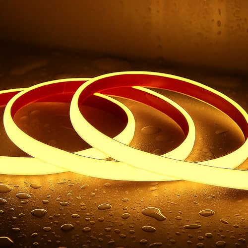 BININBOX COB LED Streifen IP68 Wasserdicht Lichtband 320 LEDs/m Zuschneidbar LED Strip 24V Lichtleiste Dekoration für Treppen, Aquarium, Pool, Schlafzimmer (Warmweißes Licht 3000K, 10 Meter)
