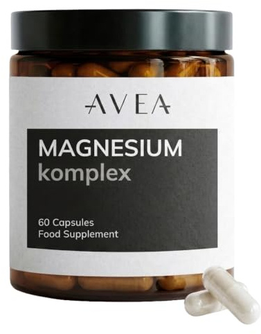 AVEA Magnesium Komplex Kapseln 3-in-1 (300mg) – Mit Magnesium Bisglycinat, Magnesium Malat & Citrat – Für Energielevel, Reduzierung von Müdigkeit & Erschöpfung sowie Muskel- & Nervenfunktion