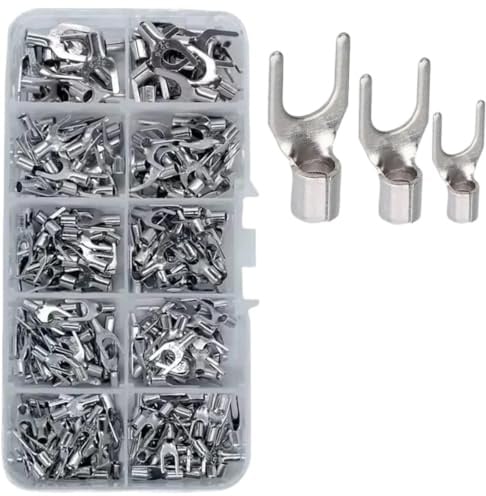 Isolierter Ringkabelschuh Crimp Verschiedene Kupfer-Spaten-OY-Ringgabeln, Kaltgepresstes, Isoliertes Crimp-Anschluss-Kabel-Draht-Stecker-Set(200PCS-SNB)